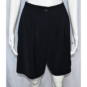 Vintage 80’s Savion Pleated Bermuda Shorts Black Preppy Size 6